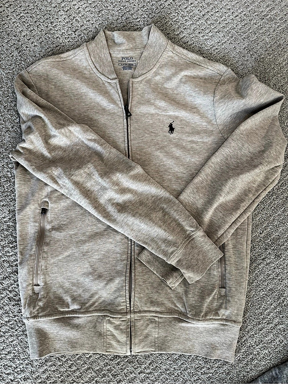 Polo Ralph Lauren Double-Knit Flight Jacket Men'Small Cotton Zip Jacket Small